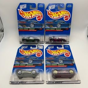 VTG Mattel Hot Wheels 1997 Tech Tone Series Cars 1-4 Complete Set SEALED!
